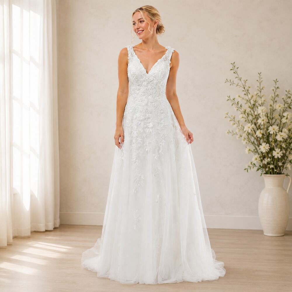 Bridal Wedding Gown Dress Size Small White Embroidered Beaded Ball Gown Lulus